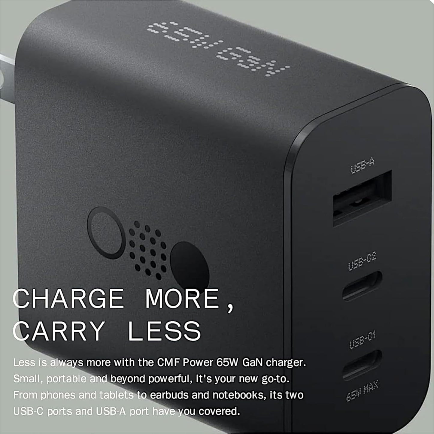 Nothing 65W GaN fast charger adapter with 3 ports – efficient, cooler and smaller than old-style charger