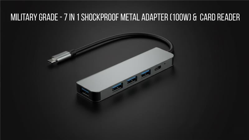 Military Grade 7-in-1 Shockproof Metal Adapter: The Ultimate Connectivity Hub&nbsp;