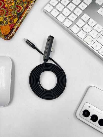 INBAE TikTok 240W cable close-up showing USB-C braided connector with 240W marking and build quality detail
