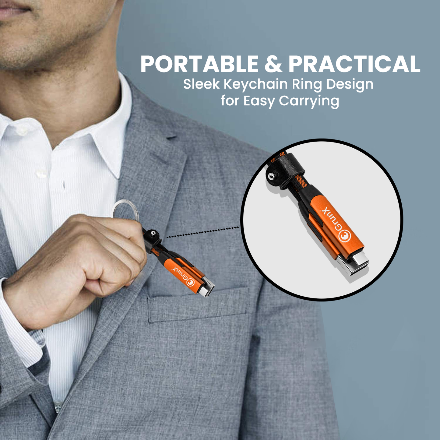 Sonic - 6 in 1 Keychain OTG 240W Fast Charging Cable