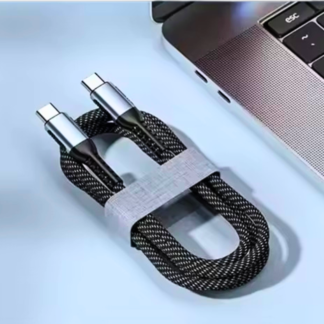 100 W high‑power USB Type‑C cable 1 m INBAE Batman – fast charge & sync, nylon braid, durable connector