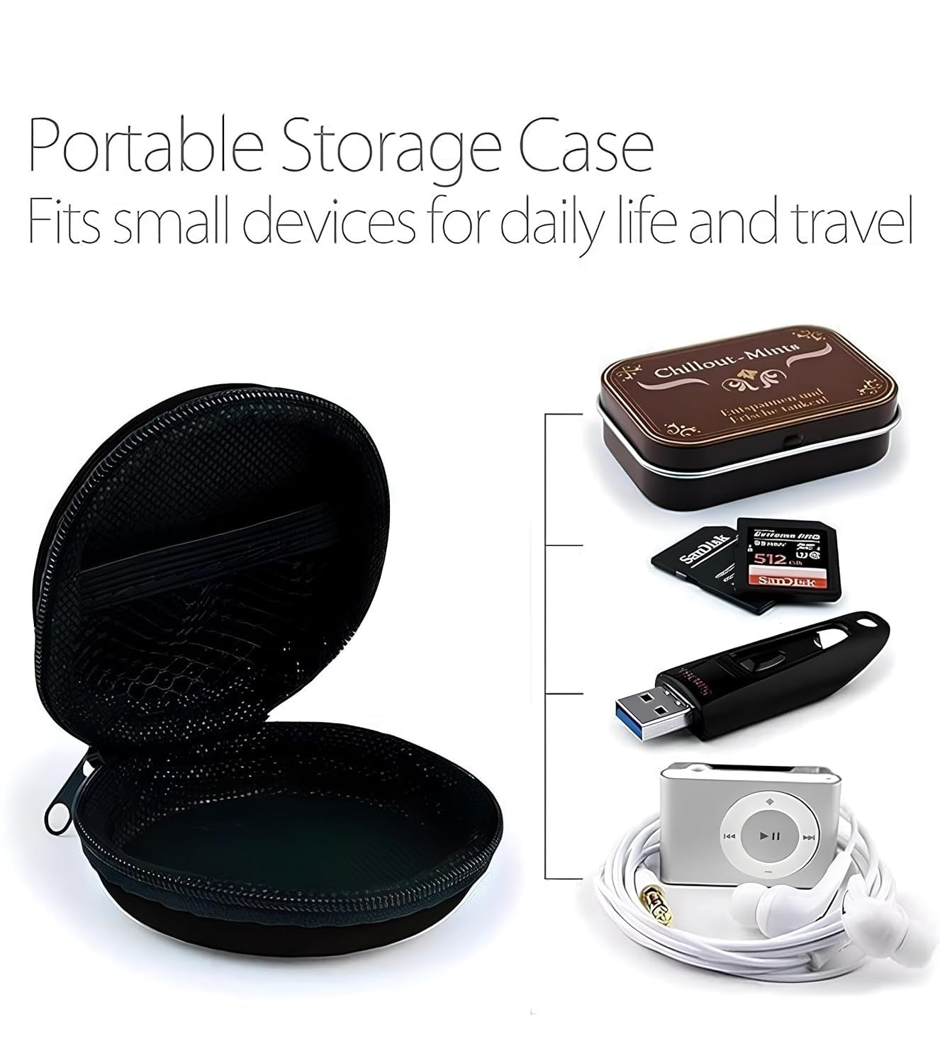 Trendy bubble gadget storage case for students and office use – portable earphone and cable organizer by INBAE