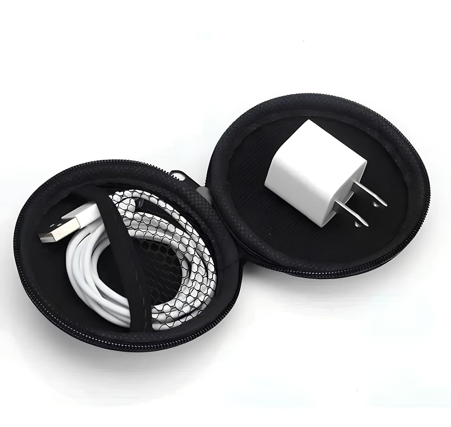 Hard shell compact storage pouch for wired earphones and USB cables – trendy travel-friendly gadget case at INBAE