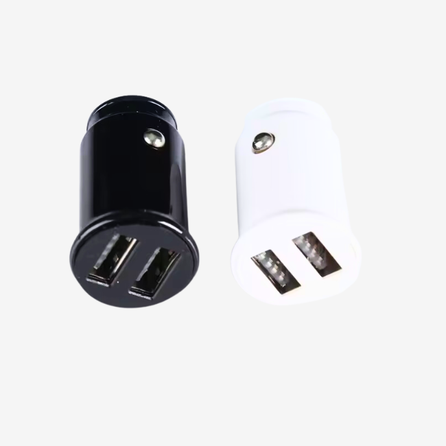INBAE 20W car charger dual output ports Type-C PD & USB-A black compact design