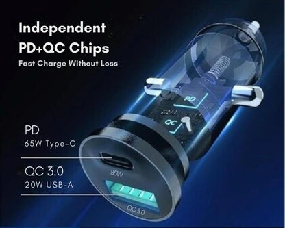 Cool 2.0 - 85W Dual Ports 3.5A Smart Car Charger For iPhones - Black