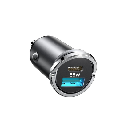 85W high-speed car charger Cool 2.0 black dual ports 3.5A metal alloy shell for smartphones