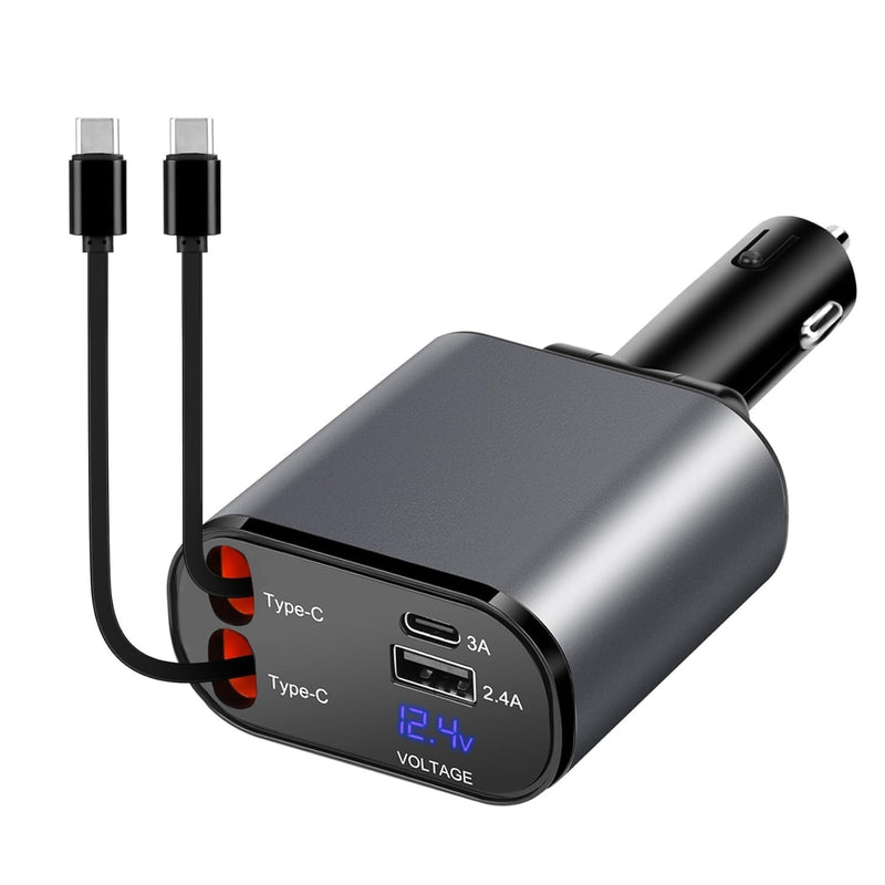 120W car charger INBAE Cool Pro high power 4-device simultaneous charge USB-A USB-C Type-C Lightning travel accessory