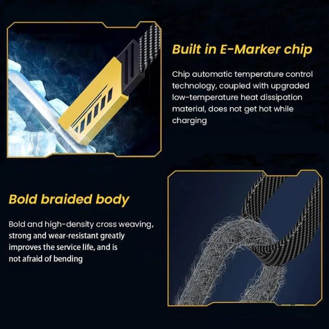 INBAE Daily 2-in-1 65W fast-charging cable in use with laptop and smartphone – high-power universal charging solution