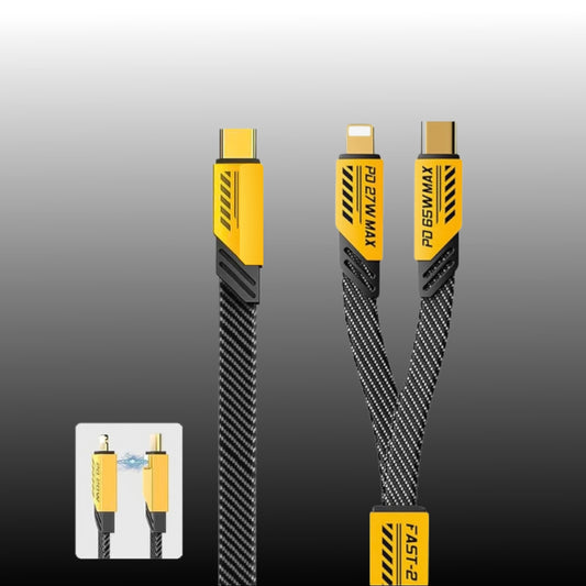 INBAE Daily 2-in-1 65W fast-charging cable with USB-C to Lightning and USB-C to USB-C connectors – universal dual-format charger