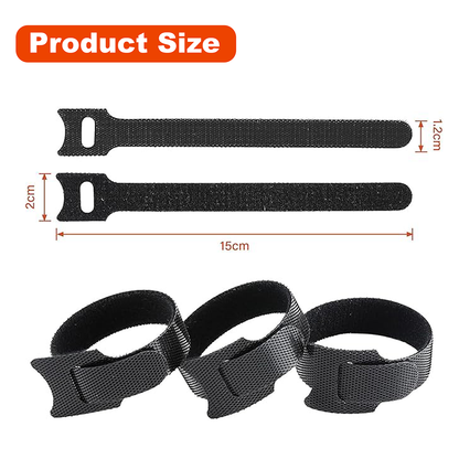 Reusable hook & loop cable wrap blackish – long-tail keyword: ‘velcro cable ties wrap for computer wires and gaming setup black’ by Duck”