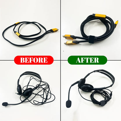 Duck brand velcro cable ties wrap 10 pieces – durable microfiber & nylon cable organiser for chargers & power cords