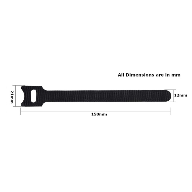 Duck - Velcro Cable Ties Wrap 10Pcs - Blackish