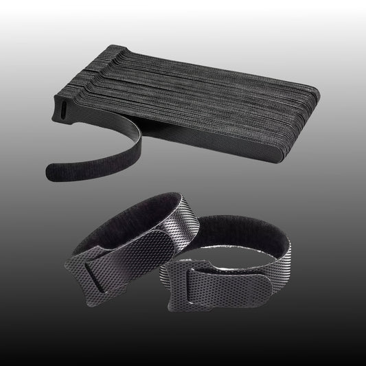Duck velcro cable ties wrap 10 pcs blackish – reusable hook & loop cable wrap for cord organisation