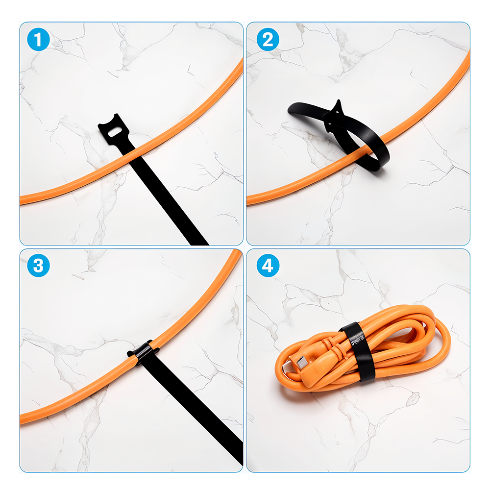 “Duck velcro cable ties wrap blackish for cables – premium reusable nylon & microfiber cable organiser strap”