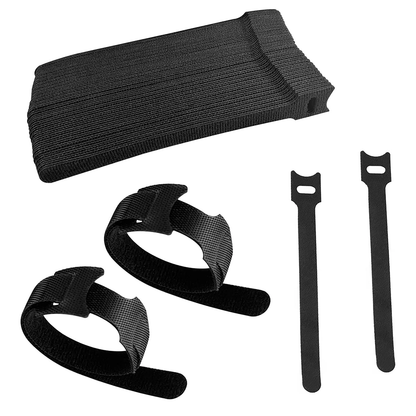 “Blackish velcro cable ties wrap by Duck – pack of durable reusable cable straps for home and office cable management”