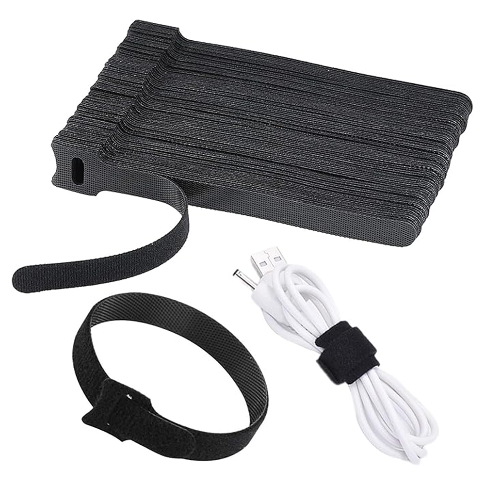 “Hook & loop velcro cable wrap black – long-tail keyword: ‘velcro cable ties for home office power strips and computer accessories’ by Duck”