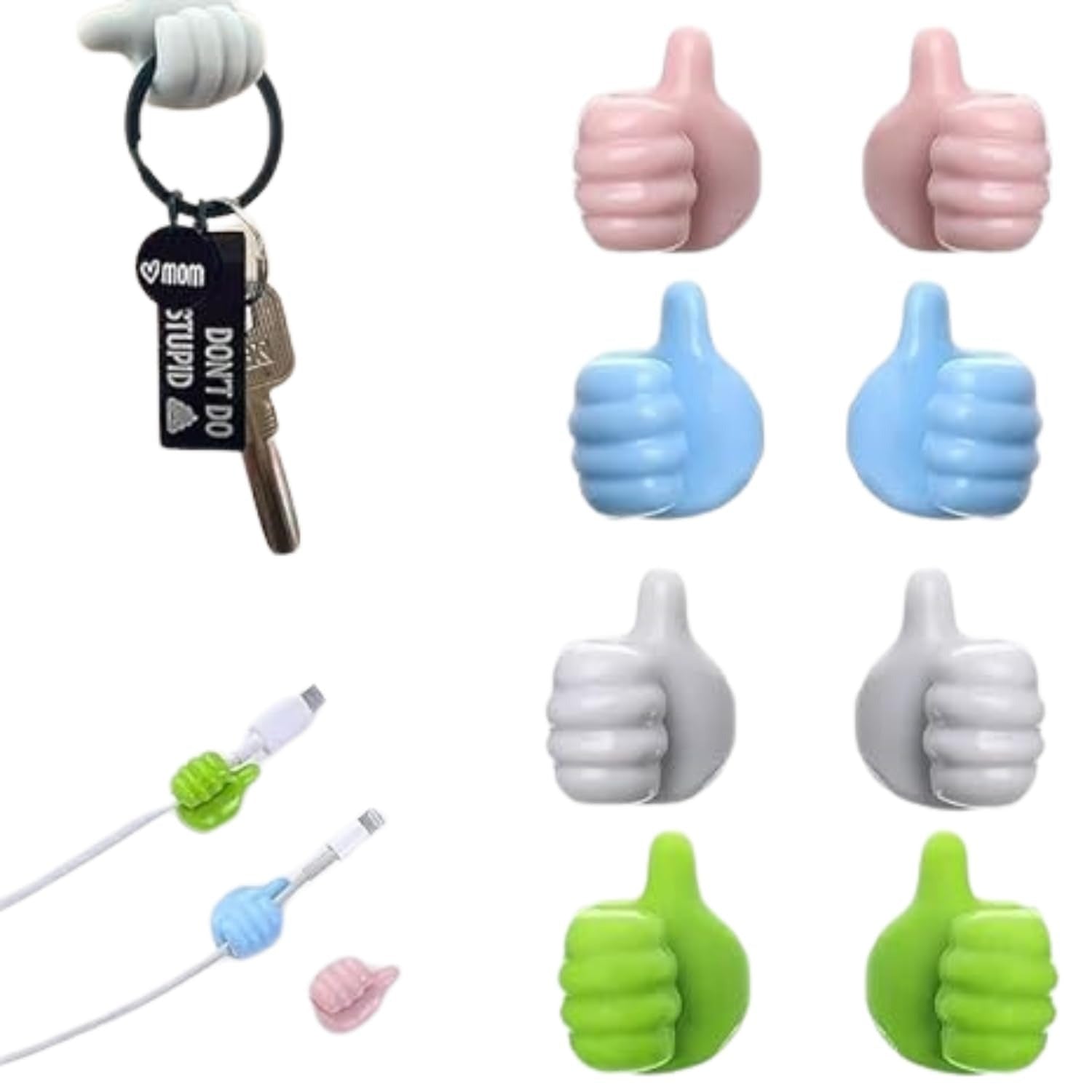  pcs cute cable holders with 3M sticky backing – long-tail: ‘adhesive cable clips for desk and car cable management’ at INBAE