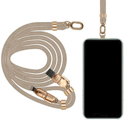 Stylish lanyard 4-in-1 fast charging cable & phone holder from INBAE – universal charging solution for travel & everyday carry