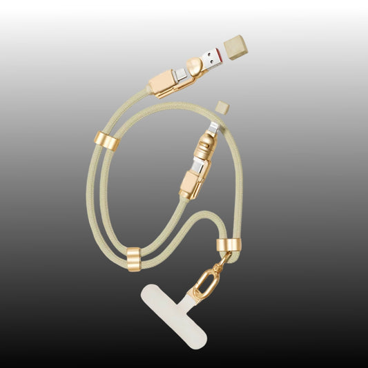 INBAE Lasso strong lanyard 4-in-1 fast charging cable & phone holder – universal USB-C/Lightning/Micro-USB combo