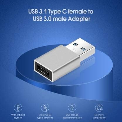 Metal chassis USB-C to USB 3.0 adapter INBAE Link plug-and-play no driver required portable