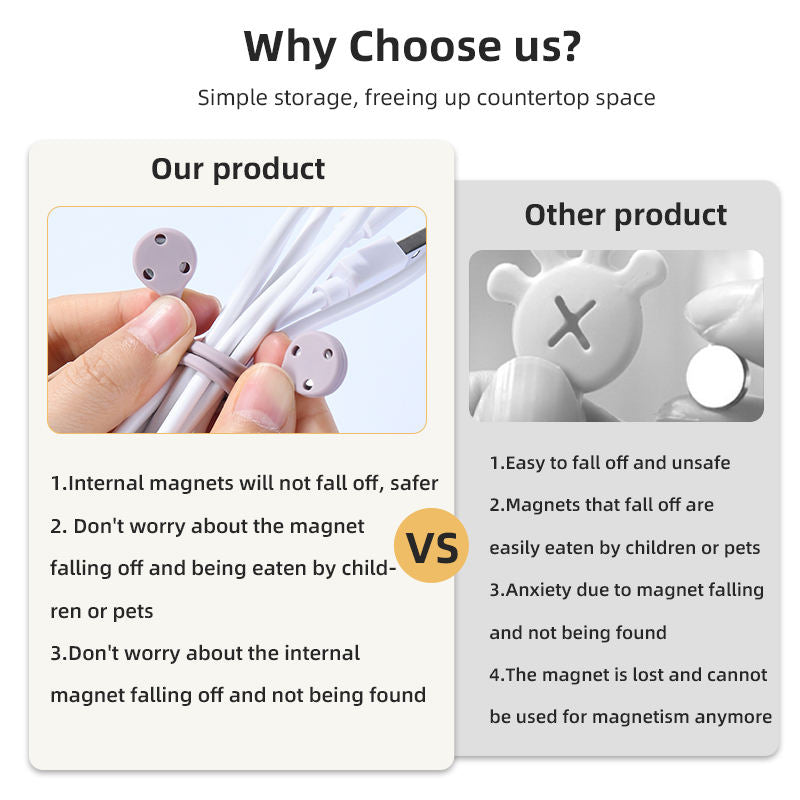 .Loki magnetic cable organiser straps for earphone cables, charging cords and computer leads – silicone cable tidy set at INBAE