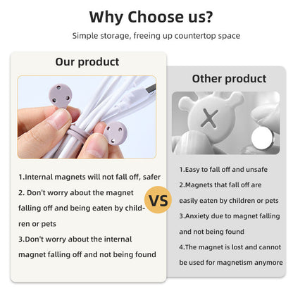 .Loki magnetic cable organiser straps for earphone cables, charging cords and computer leads – silicone cable tidy set at INBAE