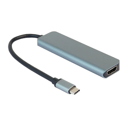 Shockproof metal adapter 7-in-1 100W power delivery hub with card reader and multiple USB-C/USB-A ports