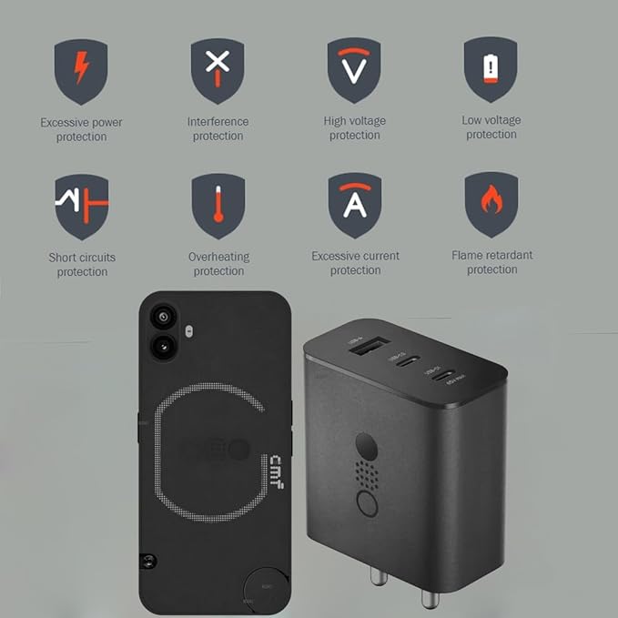 Nothing 100W GaN 3-port charger adapter for iPhone, Android, MacBook & laptops