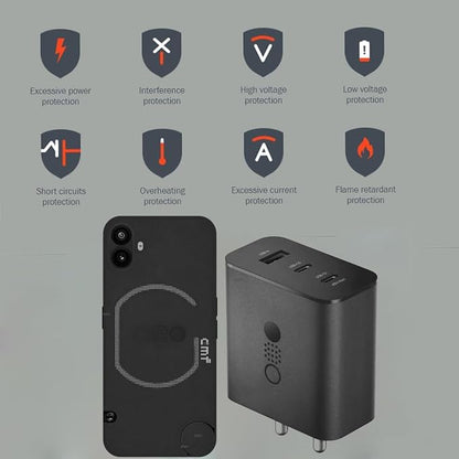 Nothing 100W GaN 3-port charger adapter for iPhone, Android, MacBook & laptops