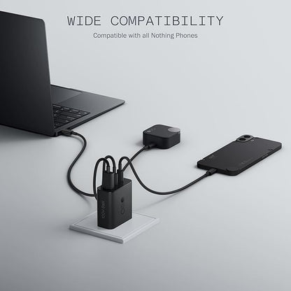 Nothing 100W GaN 3-port charger adapter – ultra-compact travel charger India