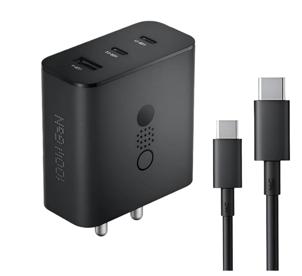 100W GaN fast charger by Nothing with dual USB-C + USB-A ports for multi-device charging