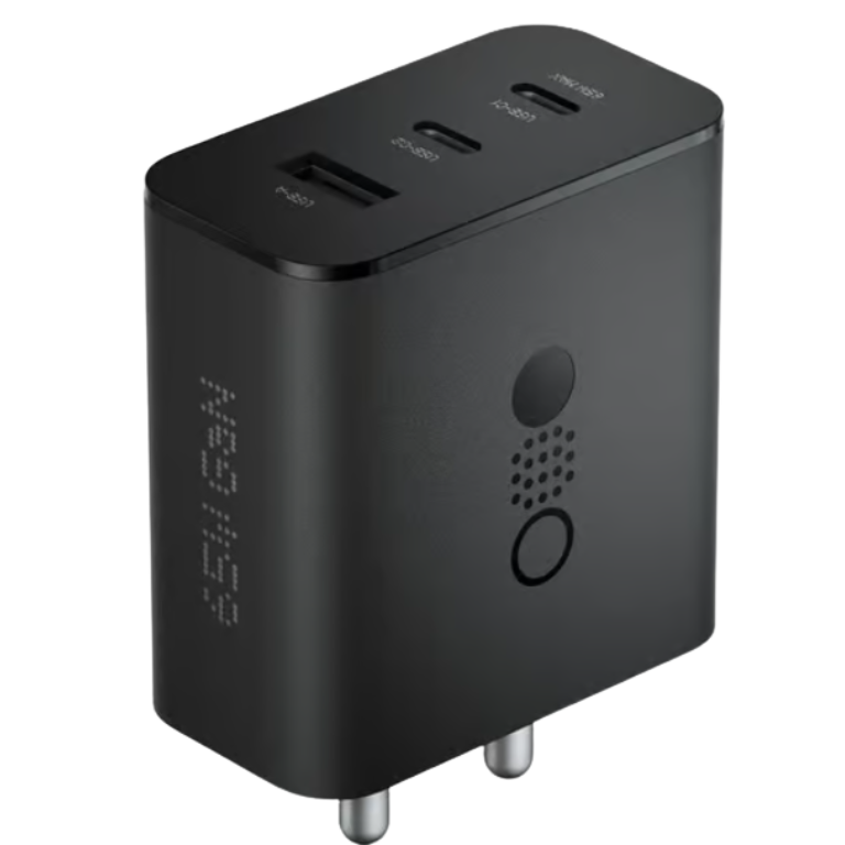 Nothing 65W GaN fast charger adapter with 3 ports high-speed USB-C and USB-A charging