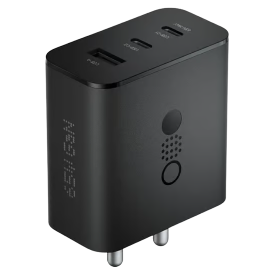 Nothing 65W GaN fast charger adapter with 3 ports high-speed USB-C and USB-A charging