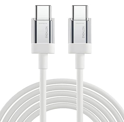 High-speed 65W USB-C to USB-C fast-charge data cable Nothing 1 metre white for laptops phones tablets
