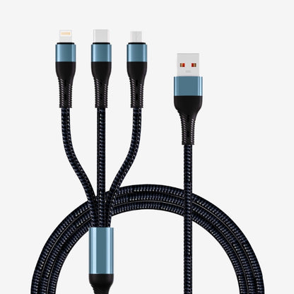 .Braided nylon exterior of INBAE Object 3-in-1 fast charging cable – durable tangle-free charging solution available