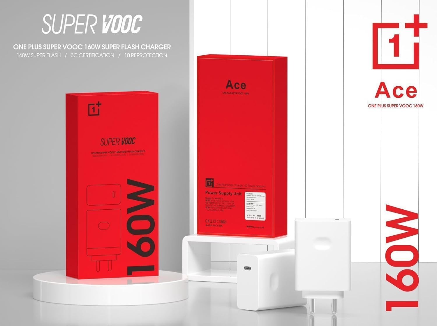 High-speed Type-C fast charging adapter for OnePlus phones with 160W SuperVOOC technology