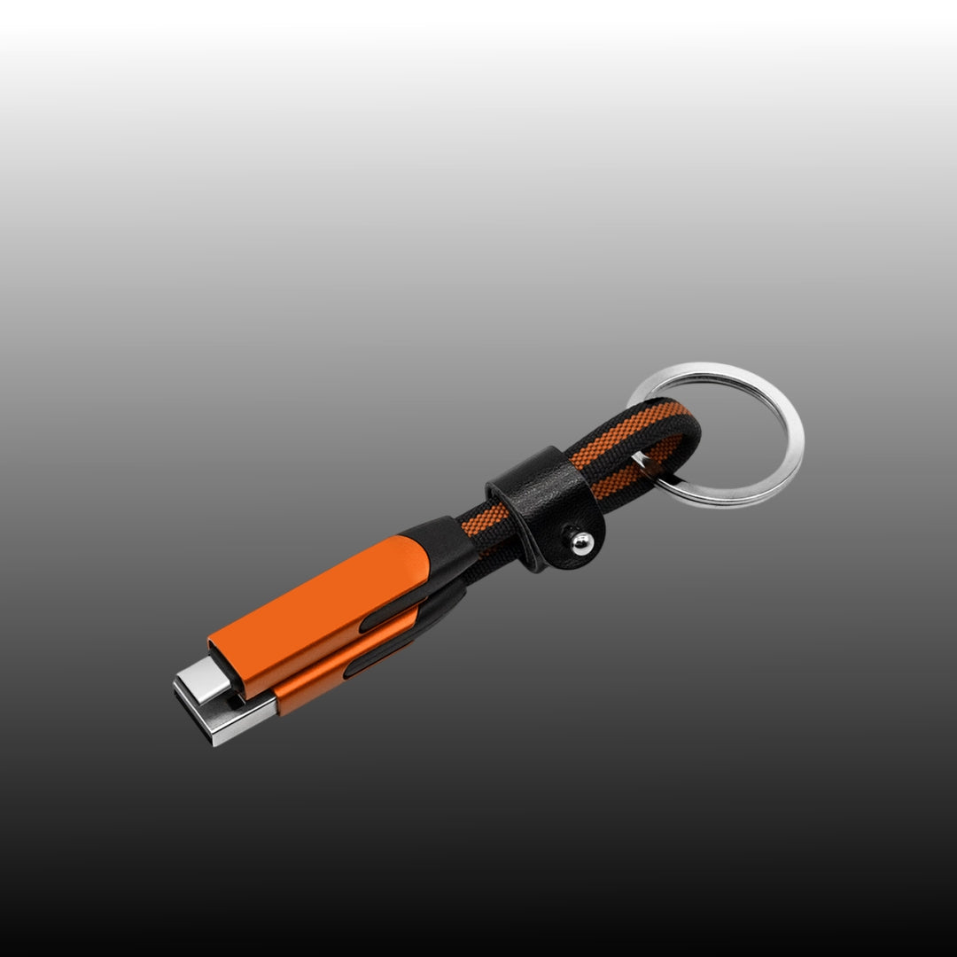 INBAE Sonic 6-in-1 keychain OTG 240W fast-charging cable for USB-C Lightning Micro-USB devices