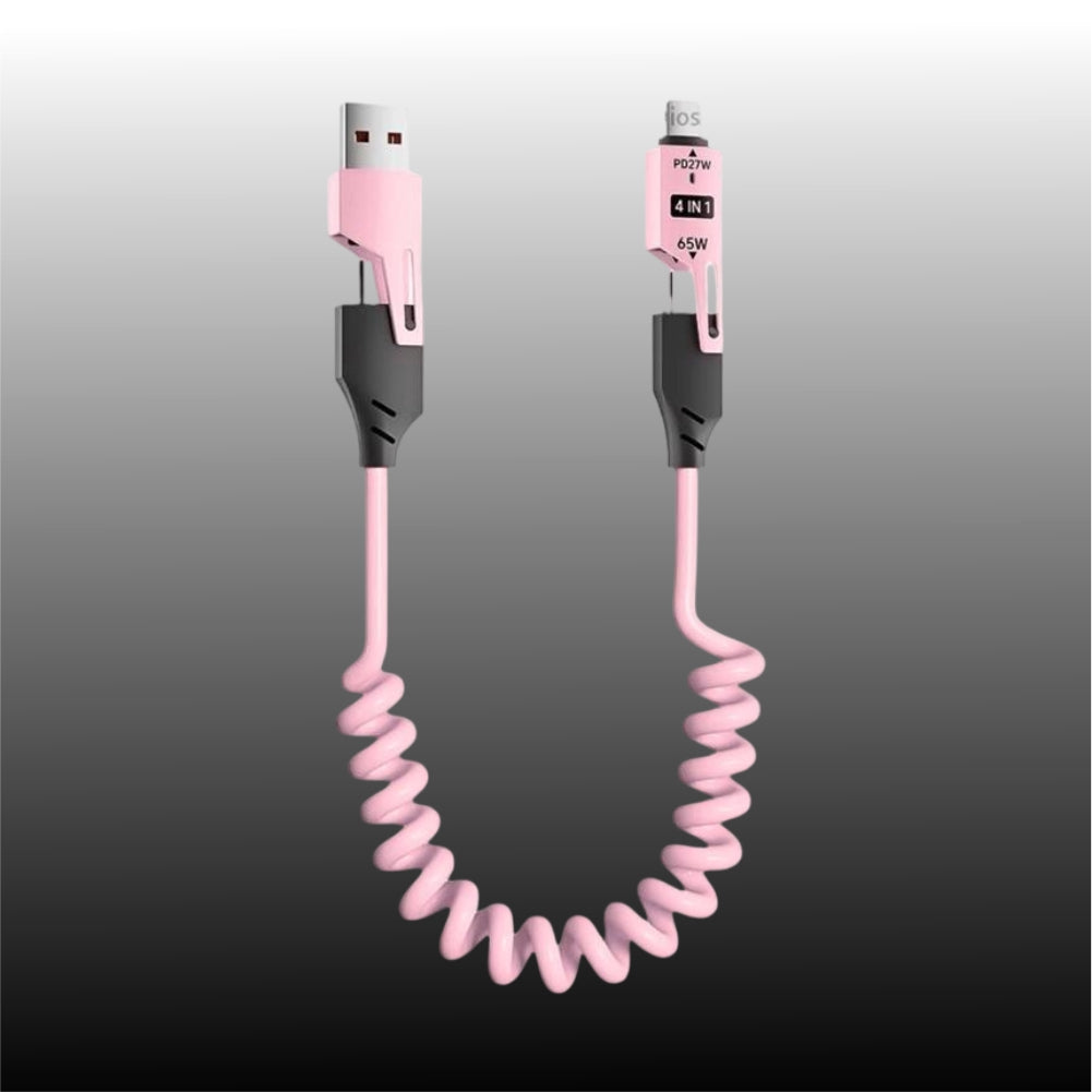 best multi-device fast charging spring cable India INBAE SPIRA 4-in-1 review