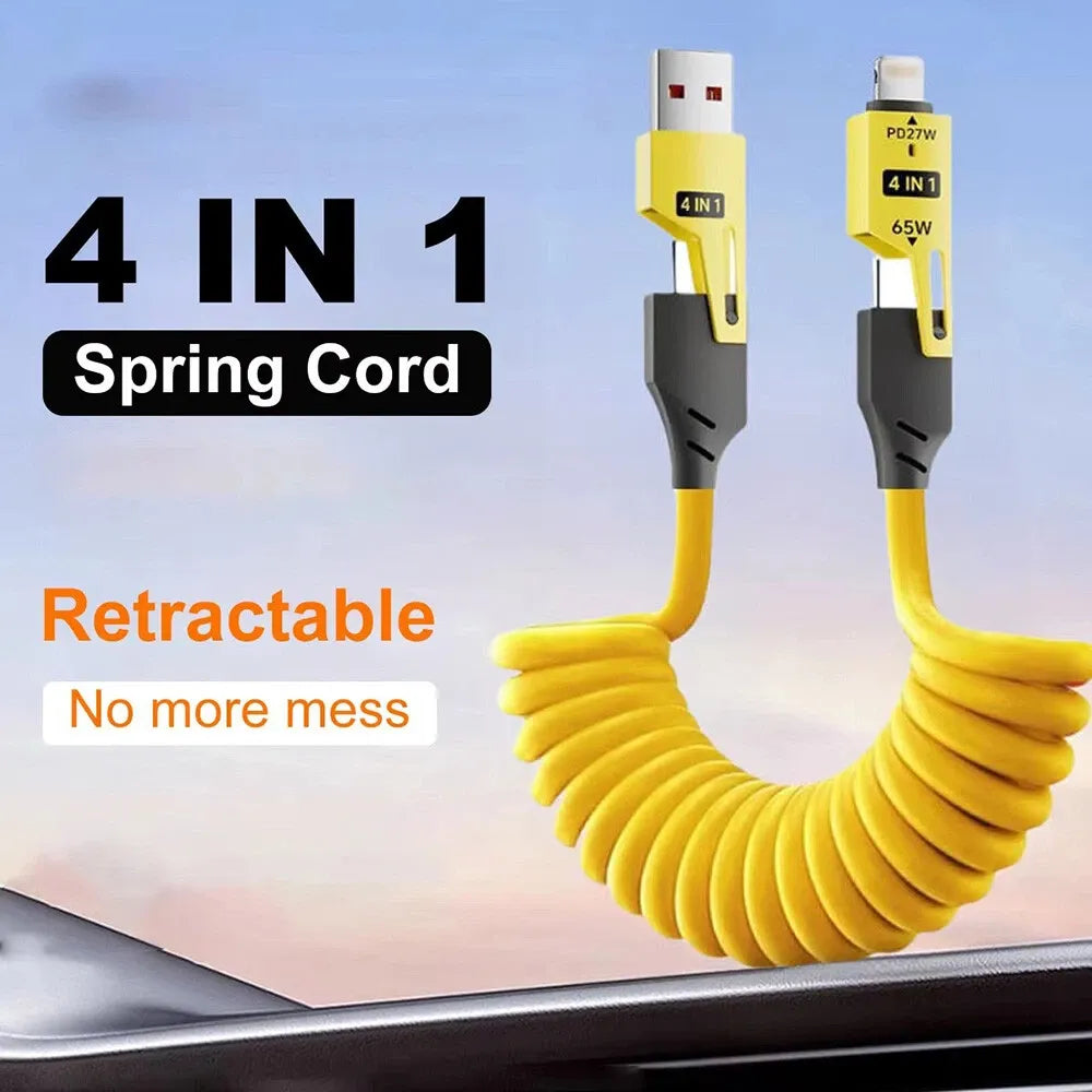 Durable all-in-one multi-device charging cable INBAE SPIRA for iPhone 14/15 Series and Android devices