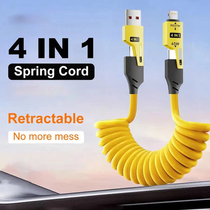 Durable all-in-one multi-device charging cable INBAE SPIRA for iPhone 14/15 Series and Android devices