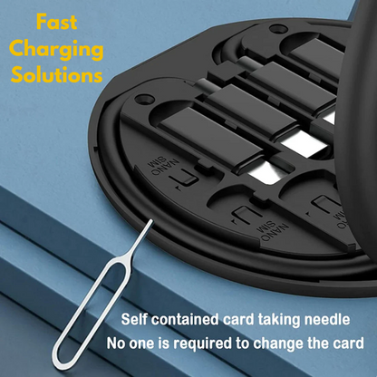 Travel friendly 60W fast charging cable bundle – INBAE Stuff kit with USB‑C/USB‑A/Lightning/Micro in compact pouch