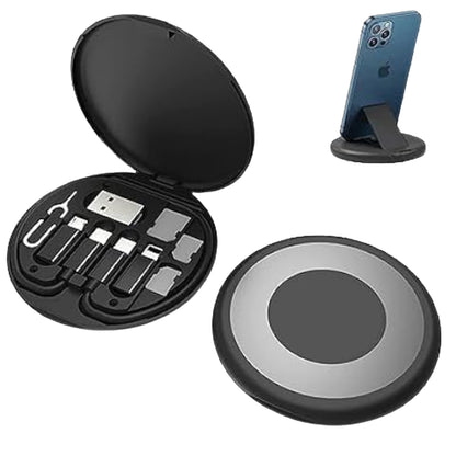 .60W fast charge travel data cable set 5‑in‑1 – includes USB‑C to USB‑C, USB‑A, Lightning, Micro‑USB with SIM case