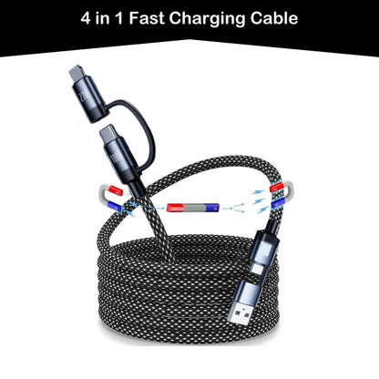 Durable braided multi-device charging cable INBAE Super Magnetic 4-in-1 tangle-free magnetic connection