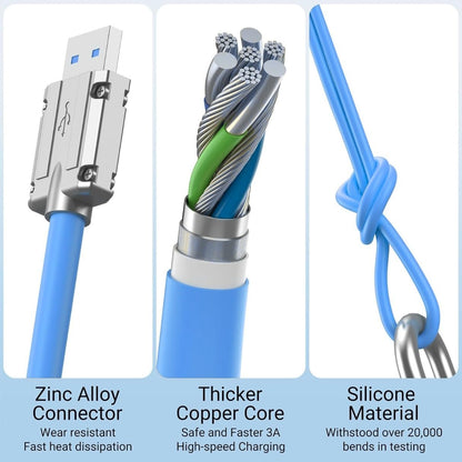 .Triglo 120 W 3-in-1 charging/data cable – adapts to USB-C, Lightning & Micro-USB devices, supports fast sync and power delivery