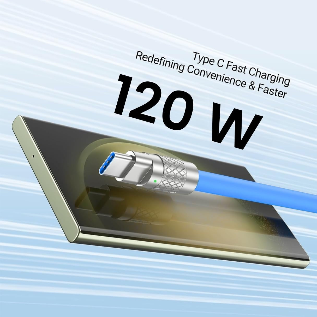 .Braided universal 3-in-1 120 W fast-charging cable by Triglo – USB-C to USB-C + Lightning + Micro-USB, power delivery & data transfer