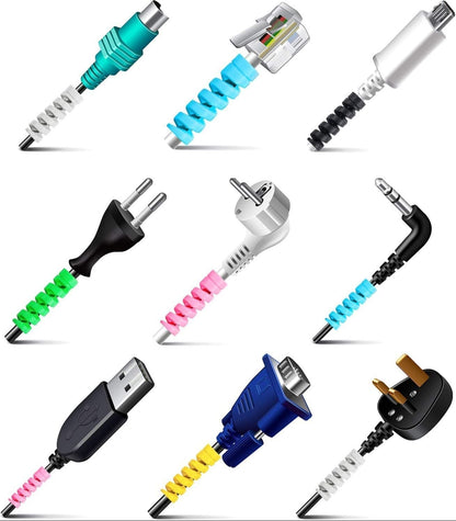 Twist cable protector for earphone, charger & USB cables – flexible silicone wire sleeve for tangle-free travel use at INBAE