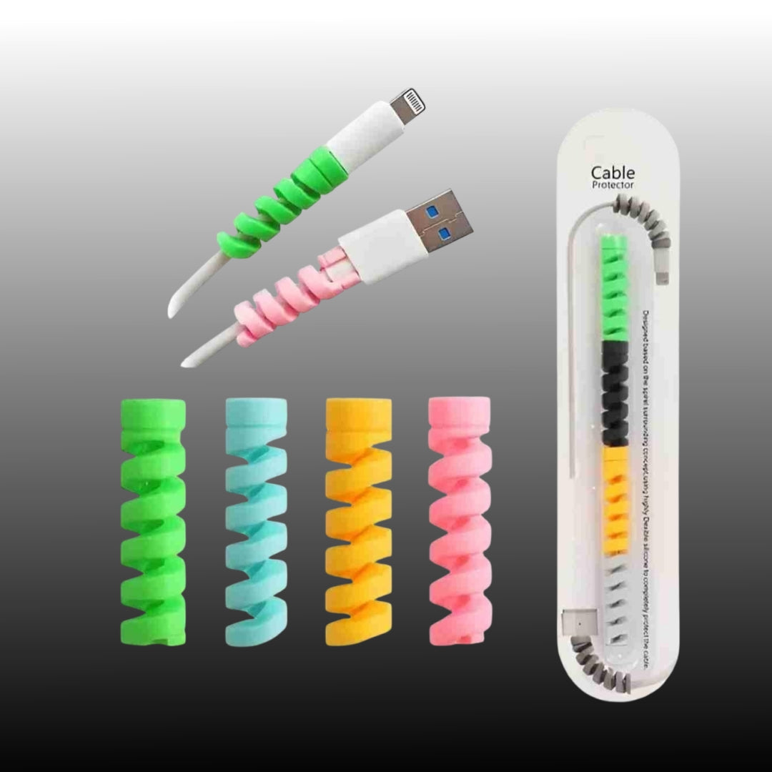 Twist premium cable protector – durable silicone cord sleeve for smartphone charging cables, available at INBAE