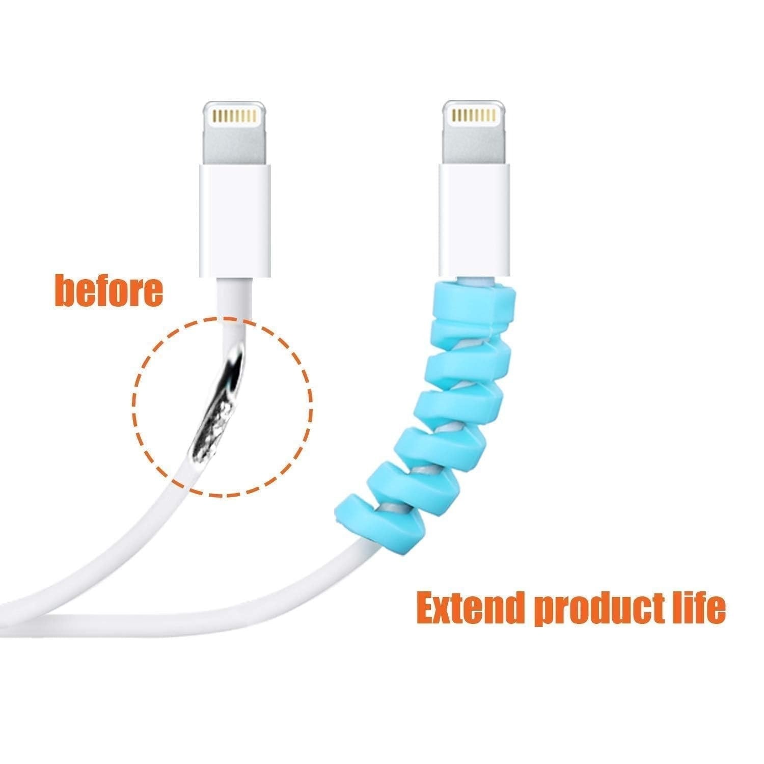 Cable kink protector spiral wrap,premium cable protector for laptop charger and phone cable by INBAE