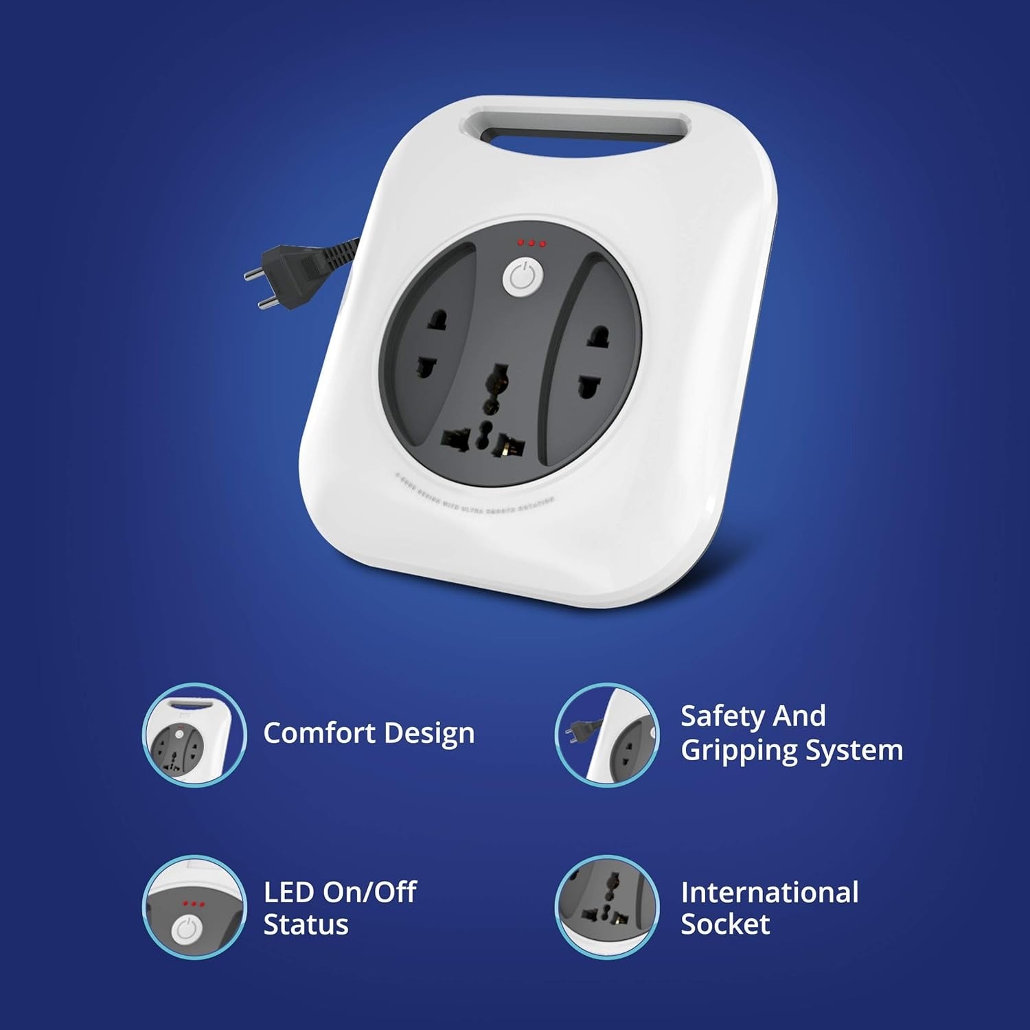 Wipro Flex Box extension board 4-m cord,4-meter cord multiplug extension board for laptop mobile charger India