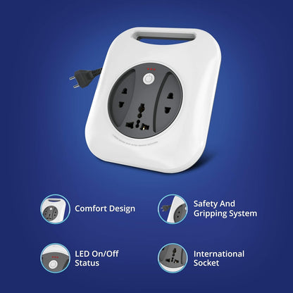 Wipro Flex Box extension board 4-m cord,4-meter cord multiplug extension board for laptop mobile charger India